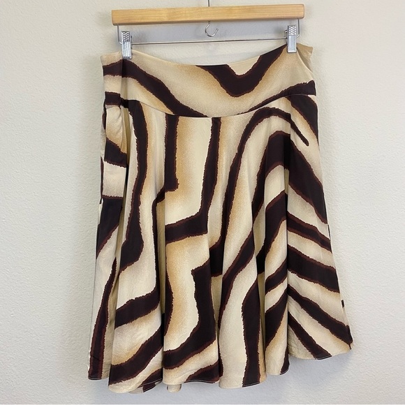 Lauren Ralph Lauren Animal Print Silk A Line Classic Skirt Size 10 - Picture 1 of 5